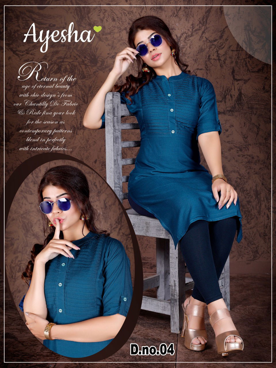 Ayesha Preet  Latest Fancy Designer Heavy Rayon Slub Plain Kurti Collection